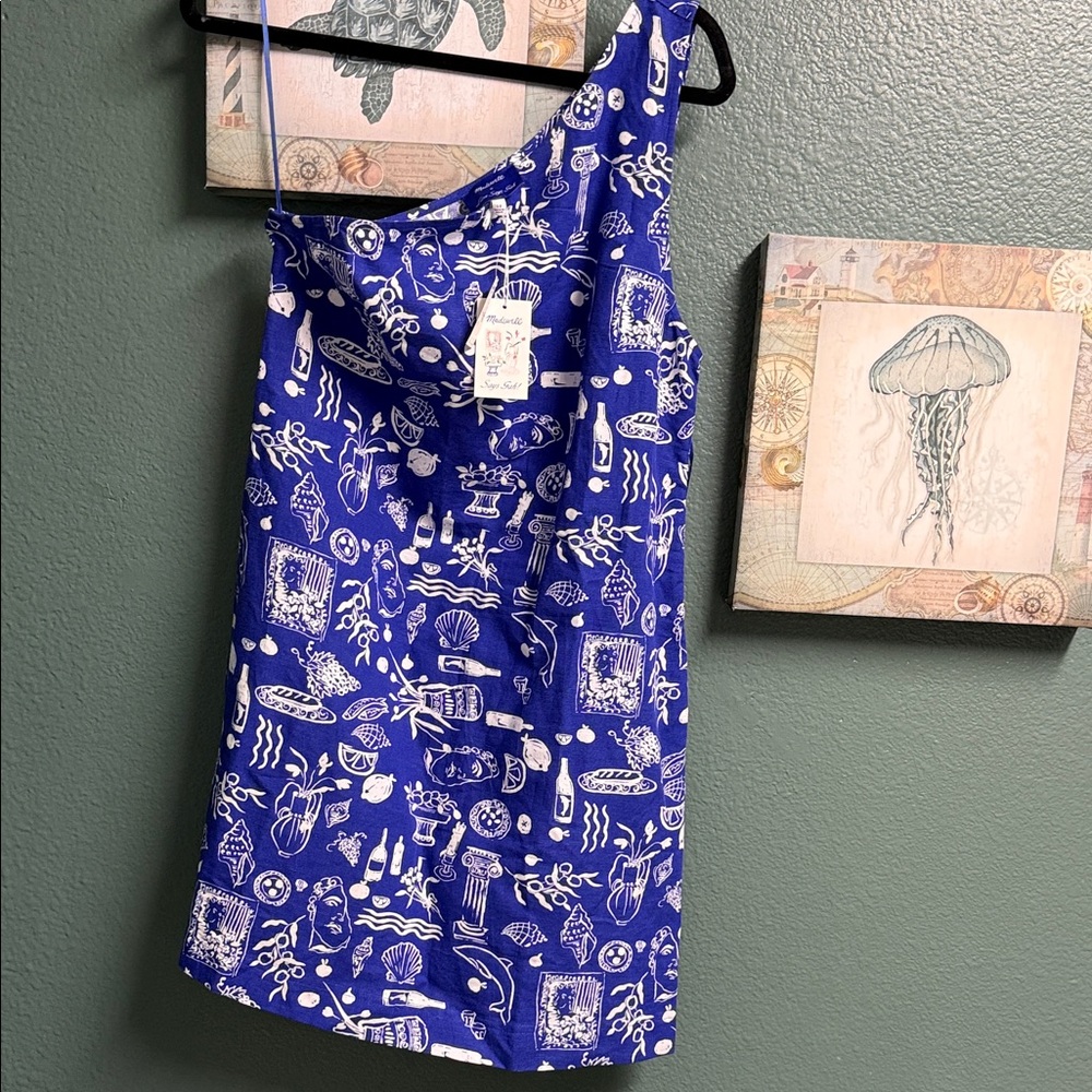 Madewell x lisa says gah one shoulder dress.